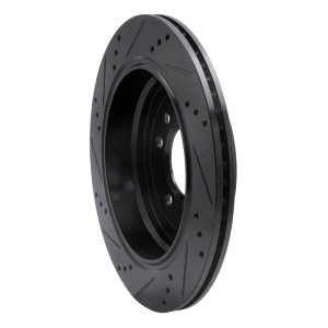 Land Rover LR3 Brake Rotor (1) - Rear Right - R1 Concepts - Drilled & Slotted - Black - `05-`07